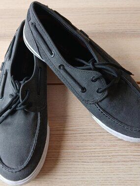 Levi's Men's Black and Grey Boat-shoes Size US 10